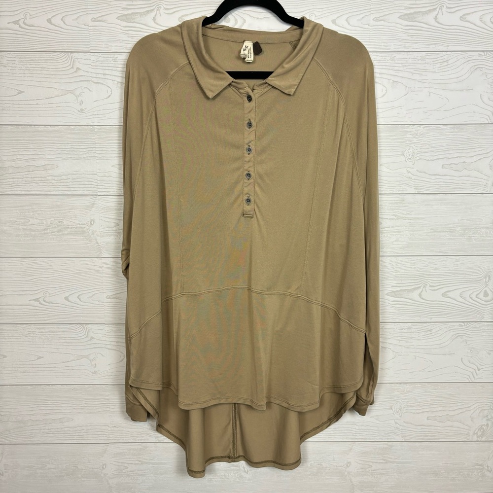 Free People We The Free Hi-Lo Long Sleeve Blouse Size Medium